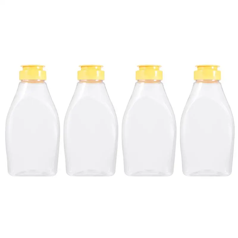 4 Stuks Transparant Plastic Honing Fles Voedsel Verpakking Fles Honing Pot Met Deksel Honing Fles Jam Container Thuis 500g Capaciteit Squeeze Bottles Aliexpress
