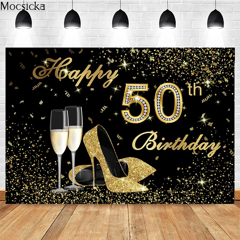 Mocsicka 50th Birthday Photography Backdrop Champagne High Heels Decoration Adult Portrait Wallpaper Photo Background Banner
Mocsicka 50th Birthday Photography Backdrop Champagne High Heels Decoration Adult Portrait Wallpaper Photo Background Banner