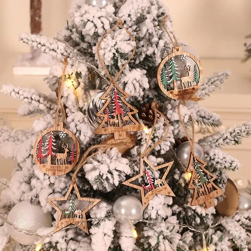 hanging pendants snow elk christmas decor adornos de navidad