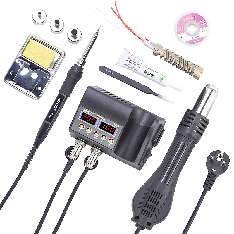 JCD LCD Heating Electronic Welding Station 2 in 1 Soldering Station for Rework Phone BGA SMD PCB IC Repair Solder Tools 8898
JCD LCD Heating Electronic Welding Station 2 in 1 Soldering Station for Rework Phone BGA SMD PCB IC Repair Solder Tools 8898