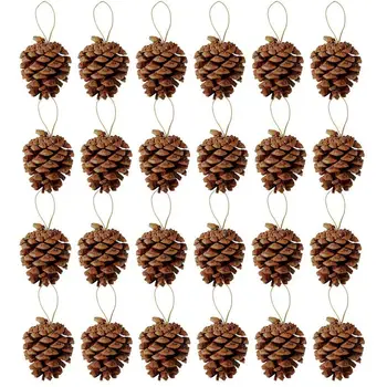 New 24 Pieces Pine Cones Ornament Natural PineCones With String Pendant Crafts for Gift Tag Tree Party Hanging Decoration
New 24 Pieces Pine Cones Ornament Natural PineCones With String Pendant Crafts for Gift Tag Tree Party Hanging Decoration