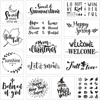 15 Pcs Stencils for Outdoor Painting, Stencils for Painting on Wood Stenclis for Planner Graffiti Card DIY Drawing
15 Pcs Stencils for Outdoor Painting, Stencils for Painting on Wood Stenclis for Planner Graffiti Card DIY Drawing