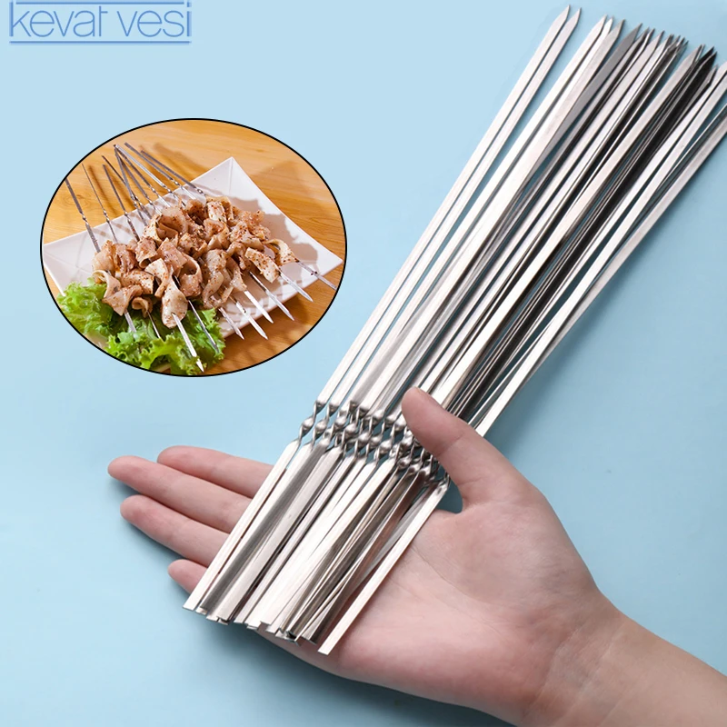 10/15Pcs Stainless Steel Barbecue Skewer Reusable Flat BBQ Needle Stick for Barbecue Party Skewers Outdoor Camping Picnic Tools
10/15Pcs Stainless Steel Barbecue Skewer Reusable Flat BBQ Needle Stick for Barbecue Party Skewers Outdoor Camping Picnic Tools