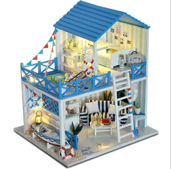 DIY Wooden Handcraft Miniature Provence Dollhouse Voice-activated LED Light&Music with Cover Doll House Toys For Children
DIY Wooden Handcraft Miniature Provence Dollhouse Voice-activated LED Light&Music with Cover Doll House Toys For Children