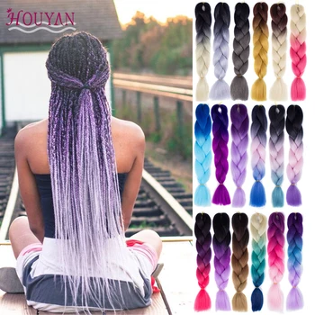 HOUYAN 24inch 100g Synthetic Hair Yaki Soft Hair Ombre Crochet Braiding Hair Jumbo Braid Hair Extension For Braid Pink Purple 
HOUYAN 24inch 100g Synthetic Hair Yaki Soft Hair Ombre Crochet Braiding Hair Jumbo Braid Hair Extension For Braid Pink Purple