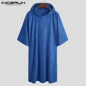 Man Loose Cozy Homewear INCERUN 2020 Leisure Solid Color Bathrobe Men Half Sleeve Hooded Sleepwear Robes Warm Quick Dry Pyjamas
Man Loose Cozy Homewear INCERUN 2020 Leisure Solid Color Bathrobe Men Half Sleeve Hooded Sleepwear Robes Warm Quick Dry Pyjamas