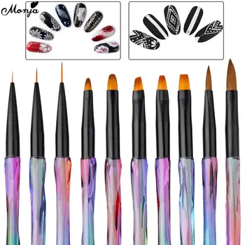 Monja 10Pcs Nail Art French Stripe Lines Liner Pattern Painting Brush Liquid Powder Acrylic UV GEL Extension Builder Drawing Pen
Monja 10Pcs Nail Art French Stripe Lines Liner Pattern Painting Brush Liquid Powder Acrylic UV GEL Extension Builder Drawing Pen