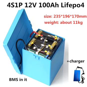 GTK Lifepo4 12V 100Ah Lithium iron battery pack with BMS for Solar System RV Electric Car Scooter Motorcycle Boat+10A charger
GTK Lifepo4 12V 100Ah Lithium iron battery pack with BMS for Solar System RV Electric Car Scooter Motorcycle Boat+10A charger
