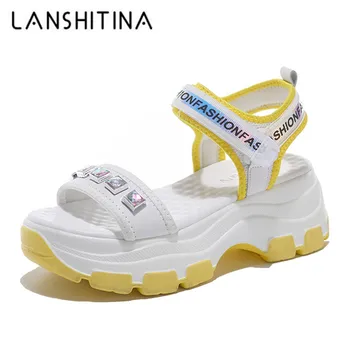 2020 Summer Chunky Sandals Women 6cm Wedge High Heels Shoes Rhinestones Platform Mesh Casual Summer Beach Slippers Woman Sandals
2020 Summer Chunky Sandals Women 6cm Wedge High Heels Shoes Rhinestones Platform Mesh Casual Summer Beach Slippers Woman Sandals