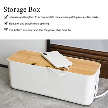 Cable Management Box Desktop Organizer Heat Dissipation Surge Protectors Home Storage Case Power Strips 3 Holes Bamboo Lid
Cable Management Box Desktop Organizer Heat Dissipation Surge Protectors Home Storage Case Power Strips 3 Holes Bamboo Lid