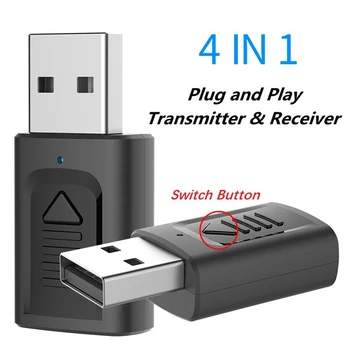 Car 4-in-1 Bluetooth 5.0 Audio Receiver Transmitter Mini 3.5mm Jack AUX USB Stereo Music Wireless Adapter Car Accessories
Car 4-in-1 Bluetooth 5.0 Audio Receiver Transmitter Mini 3.5mm Jack AUX USB Stereo Music Wireless Adapter Car Accessories