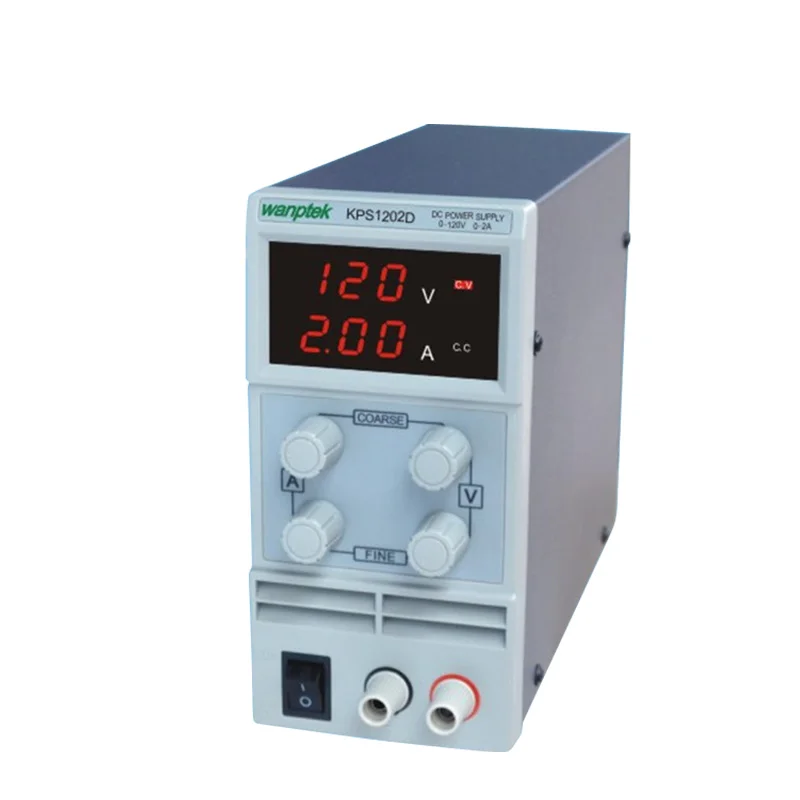 KPS1202D Adjustable High precision double LED display switch DC Power Supply protection function 120V2A 110V/220V 0.1V/0.01A EU
KPS1202D Adjustable High precision double LED display switch DC Power Supply protection function 120V2A 110V/220V 0.1V/0.01A EU