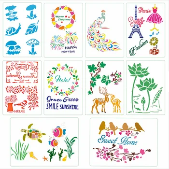 A4 Stencils DIY Layering Stencil For Painting Scrapbooking Coloring Embossing Album Decorative Template 10pcs
A4 Stencils DIY Layering Stencil For Painting Scrapbooking Coloring Embossing Album Decorative Template 10pcs