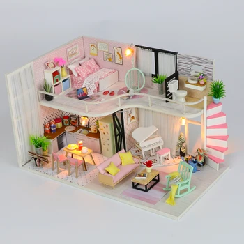 NFSTRIKE DIY Creative Handmade Theme Wooden Cabin Assembly Building Model Toy Set with Light and Music - Anna Pink Melody
NFSTRIKE DIY Creative Handmade Theme Wooden Cabin Assembly Building Model Toy Set with Light and Music - Anna Pink Melody