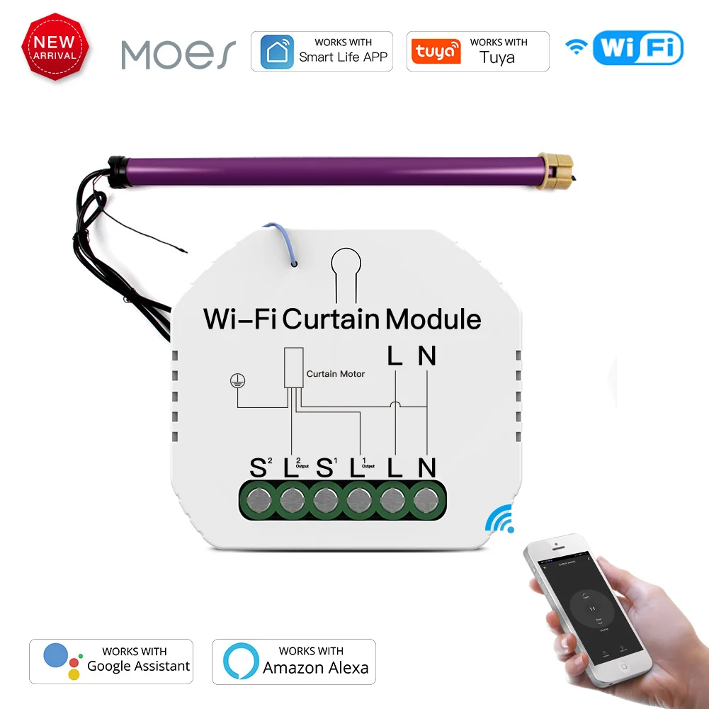 WiFi Mini Smart Curtain Switch Module Roller Blinds Shutter Motor Smart Life Tuya APP Remote Control Work with Alexa Google Home
WiFi Mini Smart Curtain Switch Module Roller Blinds Shutter Motor Smart Life Tuya APP Remote Control Work with Alexa Google Home