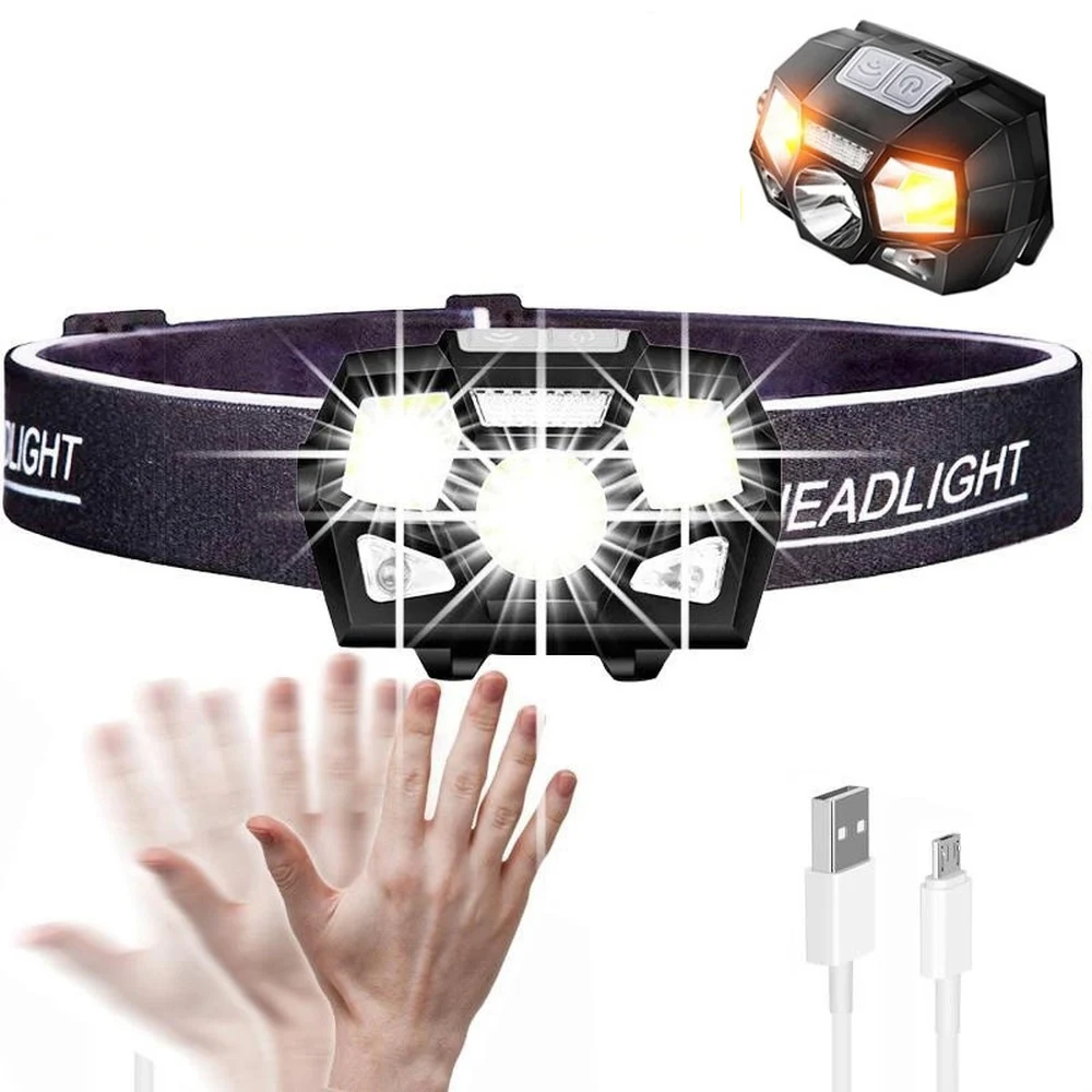 Powerfull Super Bright LED Headlamp USB Rechargeable Body Motion Sensor Headlight Camping Flashlight Headband Torch 5 Modes Lamp
Powerfull Super Bright LED Headlamp USB Rechargeable Body Motion Sensor Headlight Camping Flashlight Headband Torch 5 Modes Lamp