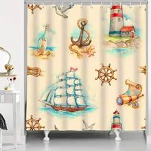 Columbus Day Shower Curtain Sailing Ship Anchor Yellow Background Animation Lighthouse Nautical Theme with Hooks Bathroom Decor
Columbus Day Shower Curtain Sailing Ship Anchor Yellow Background Animation Lighthouse Nautical Theme with Hooks Bathroom Decor