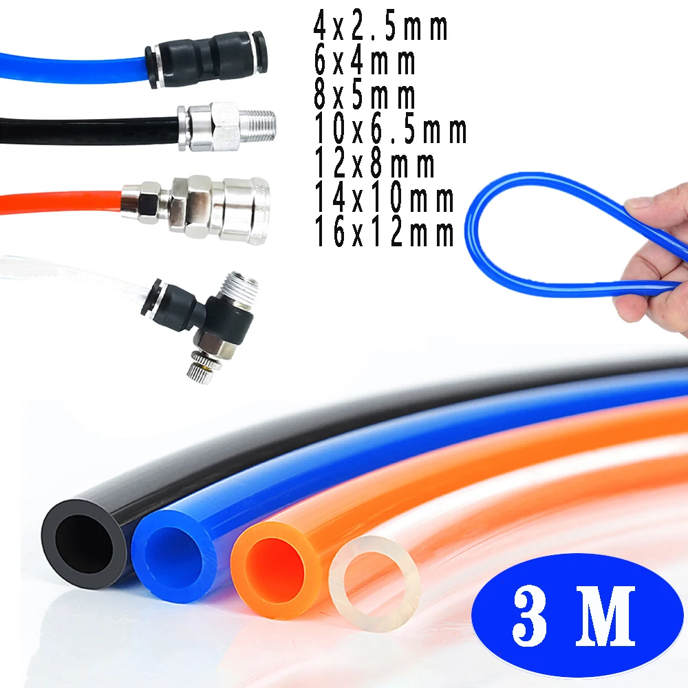 3m air compressor hose air pipe pneumatic component hose PU pipe 4 * 2.5mm 6 * 4mm 8 * 5mm 10 * 6.5mm 12 * 8 14 * 10mm
3m air compressor hose air pipe pneumatic component hose PU pipe 4 * 2.5mm 6 * 4mm 8 * 5mm 10 * 6.5mm 12 * 8 14 * 10mm