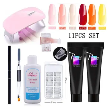 11pcs Nail Extention Poly Gel with 6W UV Lamp Clear Fibre Glass Hard Jelly Quick Building Nail Extend Acrylic Poly Gel
11pcs Nail Extention Poly Gel with 6W UV Lamp Clear Fibre Glass Hard Jelly Quick Building Nail Extend Acrylic Poly Gel