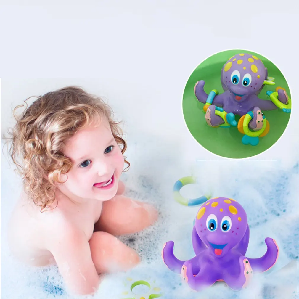 Cartoon Floating Purple Octopus with 3 Hoopla Rings Interactive Bath Toy Educational Toys Floating Water Playing Toys Baby Toys
Cartoon Floating Purple Octopus with 3 Hoopla Rings Interactive Bath Toy Educational Toys Floating Water Playing Toys Baby Toys