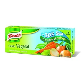 Knorr - Caldo Vegetal en Pastillas 30% de Sal sin Conservantes ni Colorantes, 12 pastillas
Knorr - Caldo Vegetal en Pastillas 30% de Sal sin Conservantes ni Colorantes, 12 pastillas