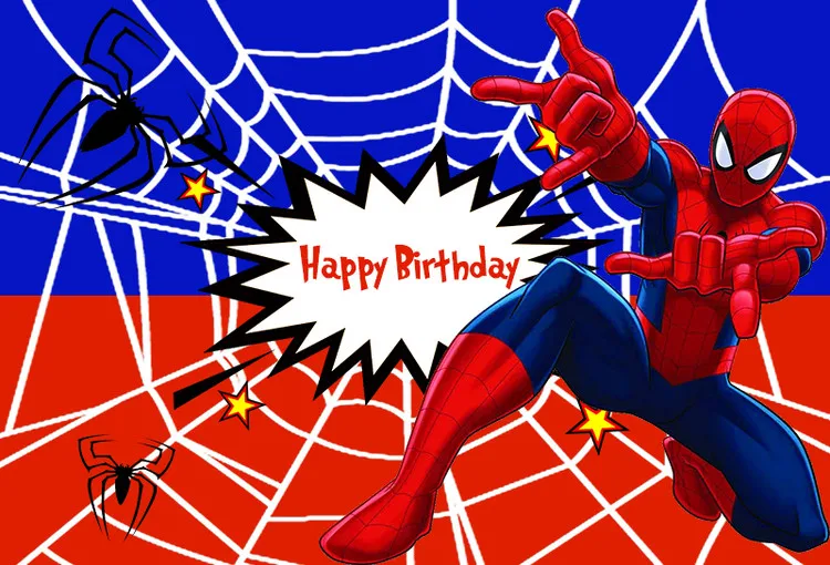 Mehofoto Красный Синий Человек паук супергерой фон для мальчиков день рожде...