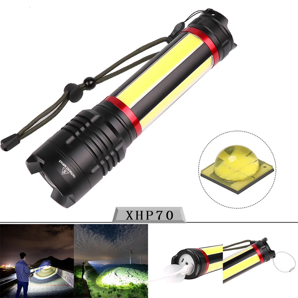 led flashlight zoomable LED Flashlight Torch XHP70 + COB USB Rechargeable Waterproof Lamp Ultra Bright
led flashlight zoomable LED Flashlight Torch XHP70 + COB USB Rechargeable Waterproof Lamp Ultra Bright