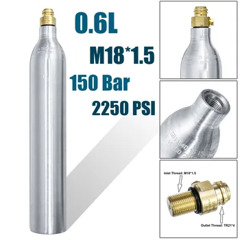 0.6L Soda Water Cylinder 150BAR/2250PSI High Pressure Aluminum Bottle Rcycled Gas Cylinder Tank with Refill Soda Adapter Valve
0.6L Soda Water Cylinder 150BAR/2250PSI High Pressure Aluminum Bottle Rcycled Gas Cylinder Tank with Refill Soda Adapter Valve