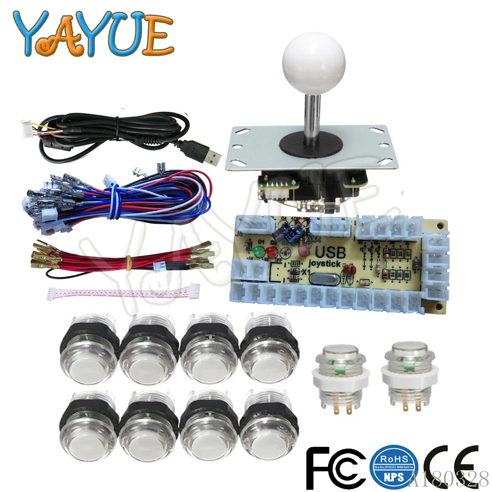 DIY Arcade Joystick Illuminated Button Kit USB Encoder To PC Arcade Controls Games + 10 x 5V led Arcade Buttons + 5Pin Joystick
DIY Arcade Joystick Illuminated Button Kit USB Encoder To PC Arcade Controls Games + 10 x 5V led Arcade Buttons + 5Pin Joystick