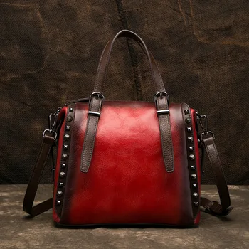 Women's Bag Leather Retro Original Handmade Large Capacity Handbag Oblique Straddle Women's Bag
Women's Bag Leather Retro Original Handmade Large Capacity Handbag Oblique Straddle Women's Bag