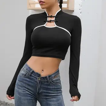 2020 Sexy Long Sleeve Crop Tops Women Short Sleeve Cheongsam T-shirts Lady Sexy red Crop T-shirts
2020 Sexy Long Sleeve Crop Tops Women Short Sleeve Cheongsam T-shirts Lady Sexy red Crop T-shirts