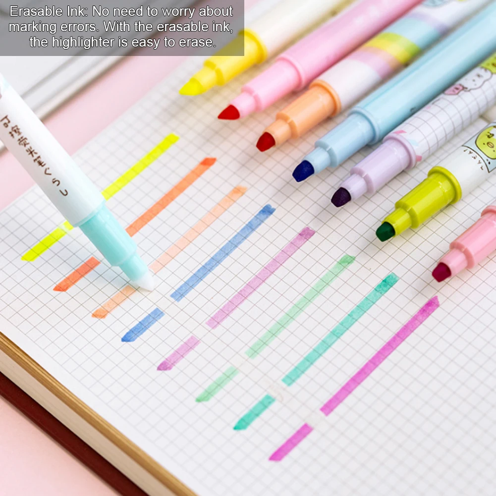 Erasable Highlighters, Double Head Smooth Writing Highlighters, Chisel Tip Assorted Colors High Lighter Markers, 8 Count
Erasable Highlighters, Double Head Smooth Writing Highlighters, Chisel Tip Assorted Colors High Lighter Markers, 8 Count