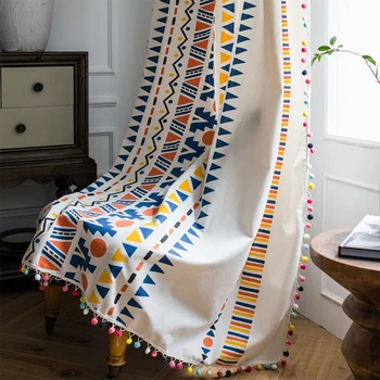 2pcs/set Geometric Printed Bohemia Style Curtain Linen Rustic Drapes Colorful Balls Home Decor Light Filtering Window Curtain
2pcs/set Geometric Printed Bohemia Style Curtain Linen Rustic Drapes Colorful Balls Home Decor Light Filtering Window Curtain