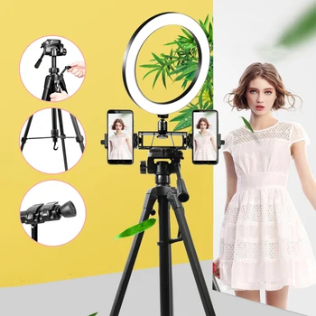 10 Inch Selfie Ring Light with 1.9m Adjustable Tripod Stand & Phone Holder for Makeup Live Stream, LED Camera Ring Light
10 Inch Selfie Ring Light with 1.9m Adjustable Tripod Stand & Phone Holder for Makeup Live Stream, LED Camera Ring Light