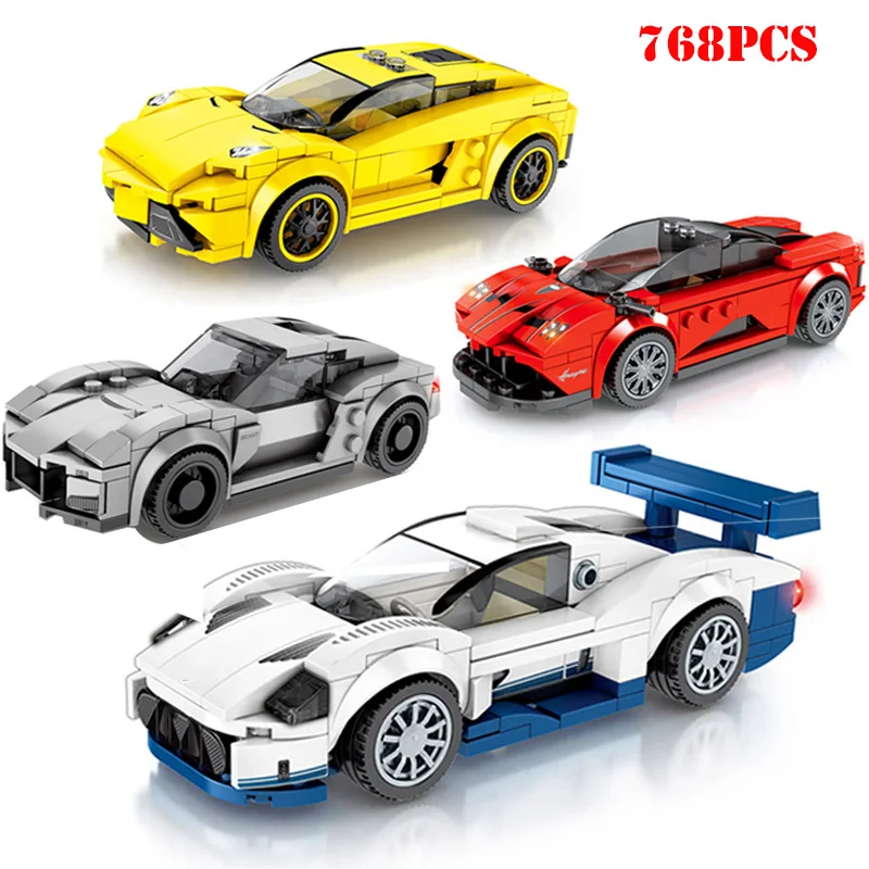 

City Speed Champions Sports Car Compatible Legoed Technic Racing Car Super Racers Figures Building Blocks Bricks Kids Toys Child