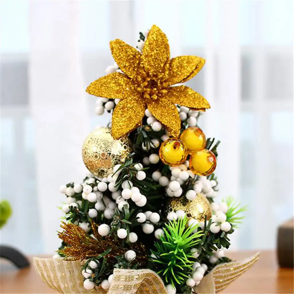 20cm christmas tree decorations gold desktop kerstboom vilt mini