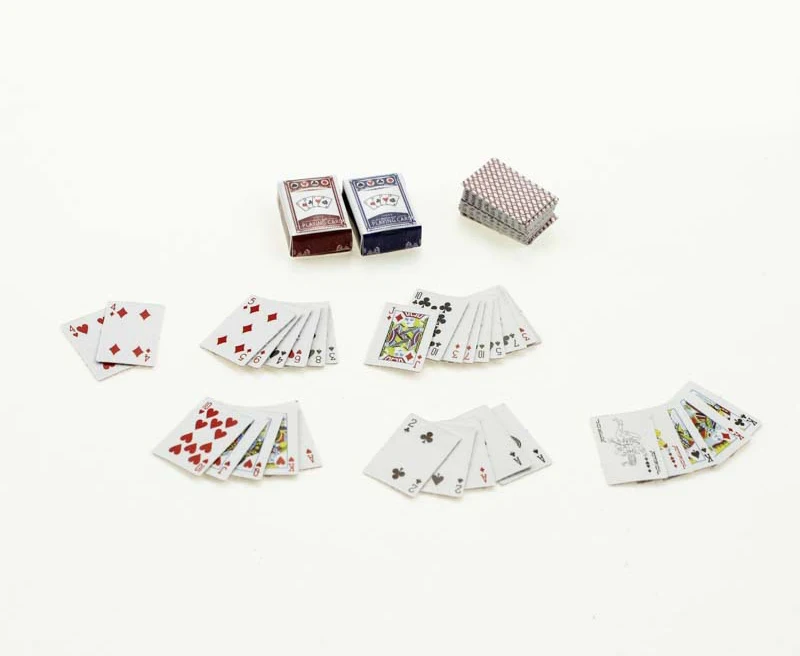 Mini Spielkarten 1:12Dollhouse Miniatur Ornament Kreative Spielzeug Poker Kar I1 