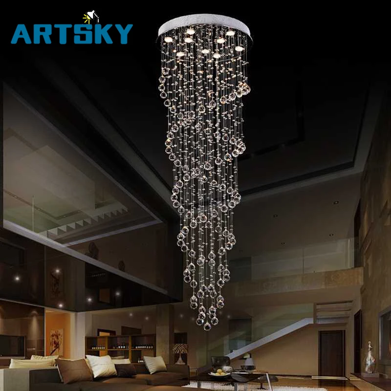 Modern Minimalist LED Staircase Crystal Long Chandelier Double-decker Villa Rotating Living Room Large Hanging Line Lamp
Modern Minimalist LED Staircase Crystal Long Chandelier Double-decker Villa Rotating Living Room Large Hanging Line Lamp