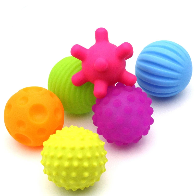 Детский мяч ручная сенсорная детская игрушка резиновая текстурированная мульти