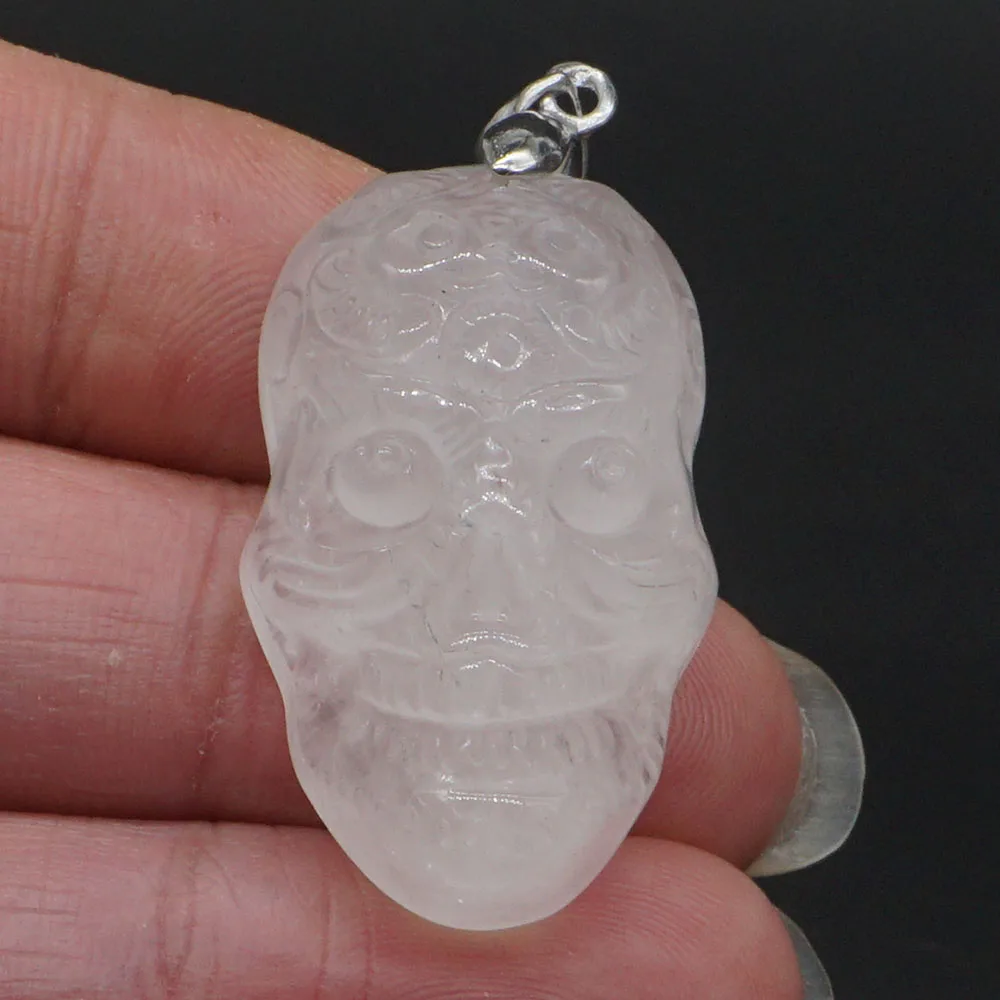1.2" Skull Head Statue Natural Clear Quartz Pendant Carved Necklace Fashion Jewelry
1.2" Skull Head Statue Natural Clear Quartz Pendant Carved Necklace Fashion Jewelry
