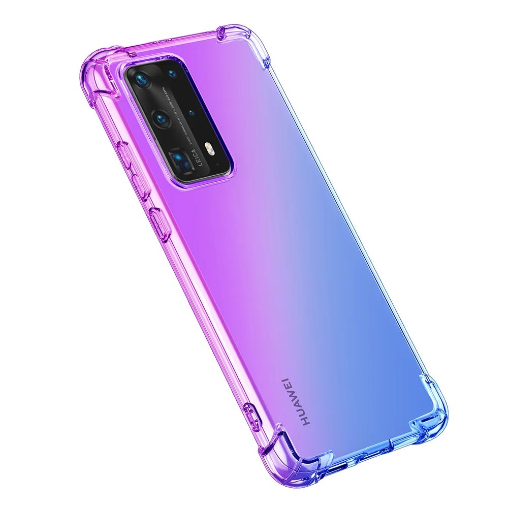 Для Huawei P40 lite прозрачный градиентный чехол для Pro E Y7p Мягкий силиконовый задней