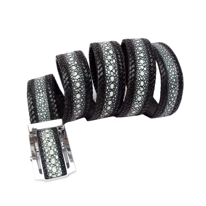 Authentic Real Stingray Leather Knitted Border Automatic Buckle Businessmen Waist Strap Genuine Skate Skin Male Bales Catch Belt
Authentic Real Stingray Leather Knitted Border Automatic Buckle Businessmen Waist Strap Genuine Skate Skin Male Bales Catch Belt