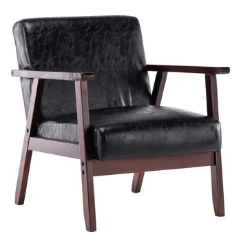Household Simple Pu Oil Wax Wood Armrest Single Sofa Comfortable Soft Solid Wood Legs Living Room Study Bedroom Leisure Seat
Household Simple Pu Oil Wax Wood Armrest Single Sofa Comfortable Soft Solid Wood Legs Living Room Study Bedroom Leisure Seat
