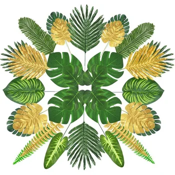 13 Kinds Artificial Palm Leaves Golden Tropical Leaves with Stems Jungle Leaves Decorations for Hawaiian Luau Party
13 Kinds Artificial Palm Leaves Golden Tropical Leaves with Stems Jungle Leaves Decorations for Hawaiian Luau Party