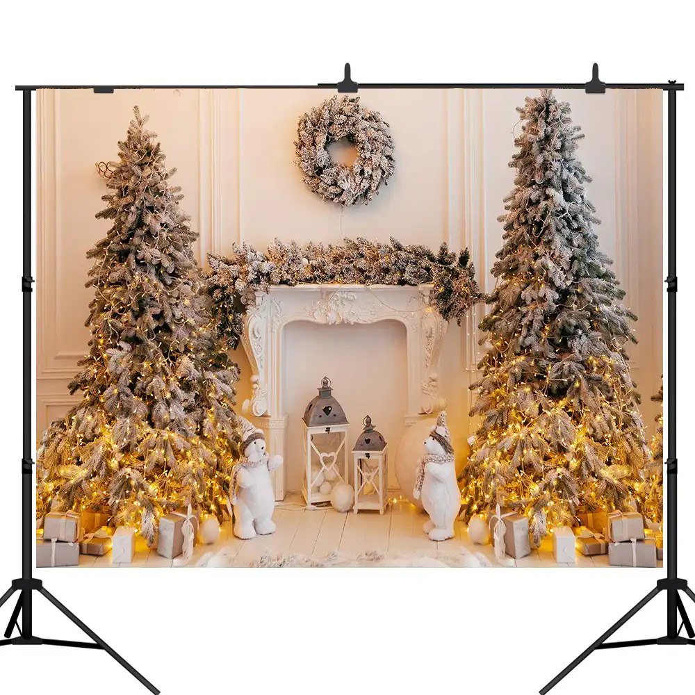 lyavshi christmas house photography backdrop winter tree snow