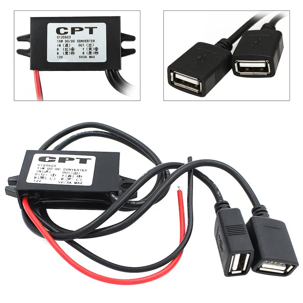 1pcs 12V to 5V Reduction Voltage 3A USB 2.0 Navigator Carcorder Power Converter Car Charger with Dual USB
1pcs 12V to 5V Reduction Voltage 3A USB 2.0 Navigator Carcorder Power Converter Car Charger with Dual USB