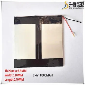 

7.4V 6.6 Ah 8000 mah large-capacity ultra-thin MID tablet battery (thick) 3.8 * (wide) 140 * 110 mm (long)