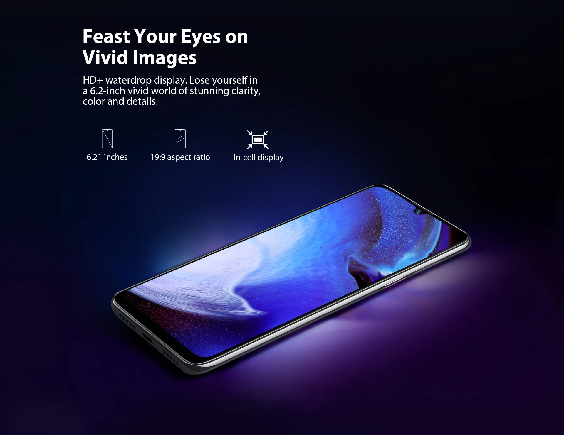 Blackview A80 6.21 Inch Waterdrop Screen Mobile Phone 2GB 16GB MT6737V/W Cellphone 4200mAh 4G Smartphone Android 10.0 Go Face ID