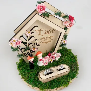 Personalized wooden flower Box Ring Bearer Pillow Rustic Wedding Ring Holder Box Proposal Engagement Gift 
Personalized wooden flower Box Ring Bearer Pillow Rustic Wedding Ring Holder Box Proposal Engagement Gift