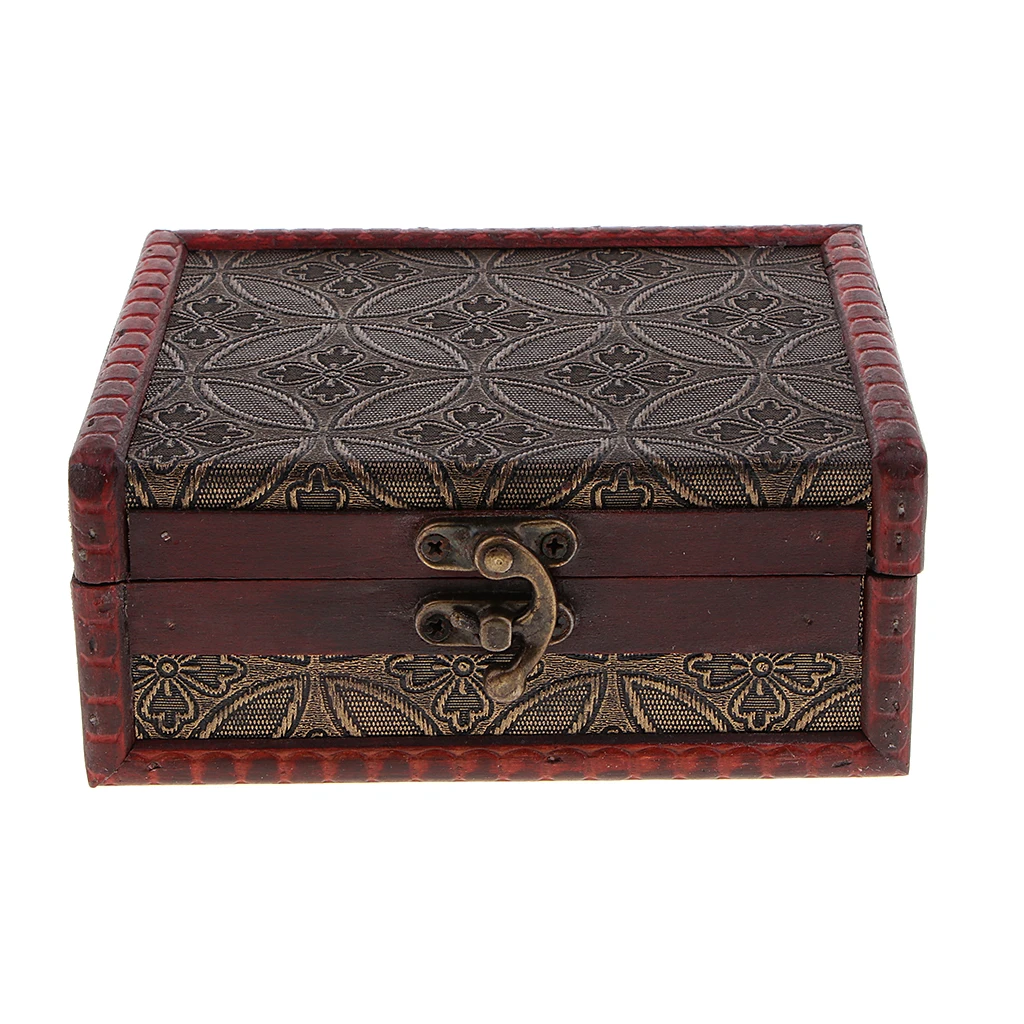 Antique Wooden Lock Jewelry Holder Storage Necklace Bracelet Gift Box Case Antique Wooden Lock Jewelry Holder Storage Necklace Bracelet Gift Box Case